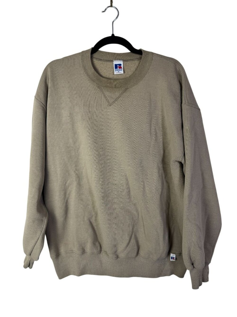 Vintage Russell Athletic Beige Crewneck Sweatshirt Men size XL Made In USA Brown